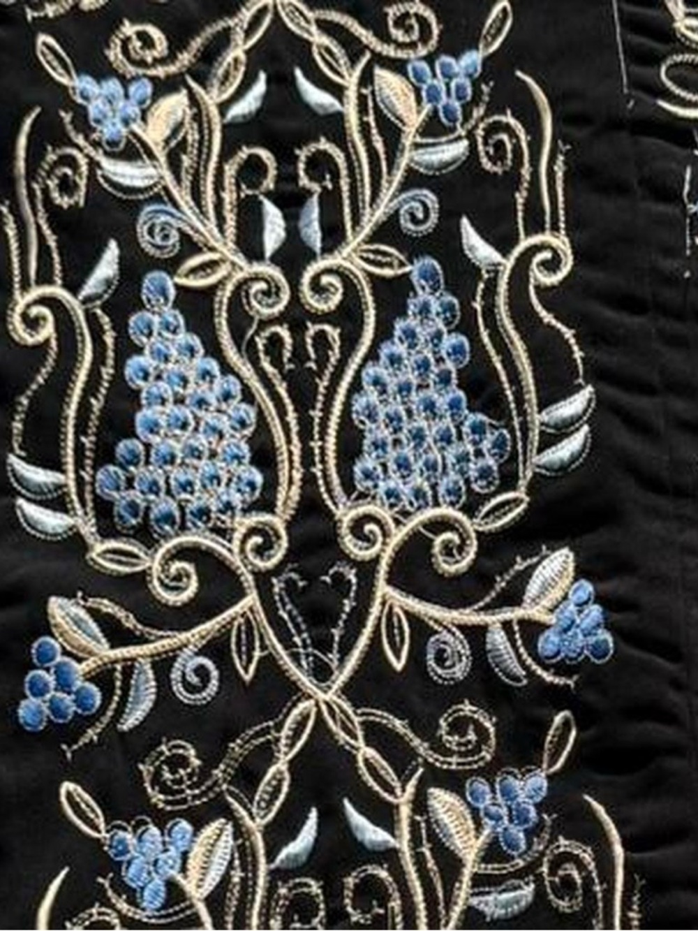 Antique Palestinian Bethlehem Tahriri Embroidery Grape 🍇 Bell sleeve Kaftan - Picture 5 of 6